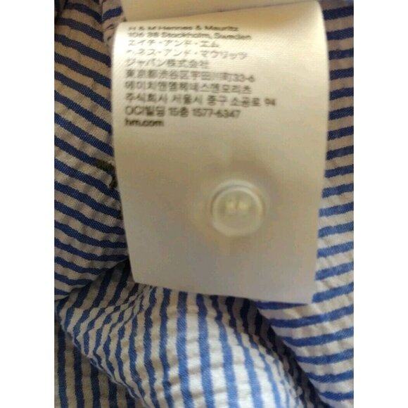 Divided Top 4 Button Up Striped Floral Coastal - Picture 12 of 14